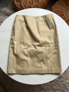 Relativity Women’s Khaki Pencil Skirt Size 8 Stretch Cotton Career Lined